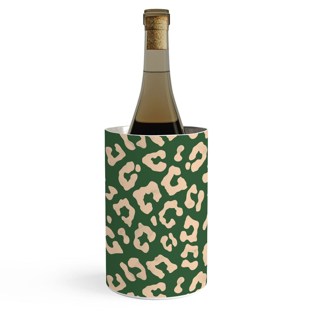 Avenie BR Cheetah Print In Green Wine Chiller