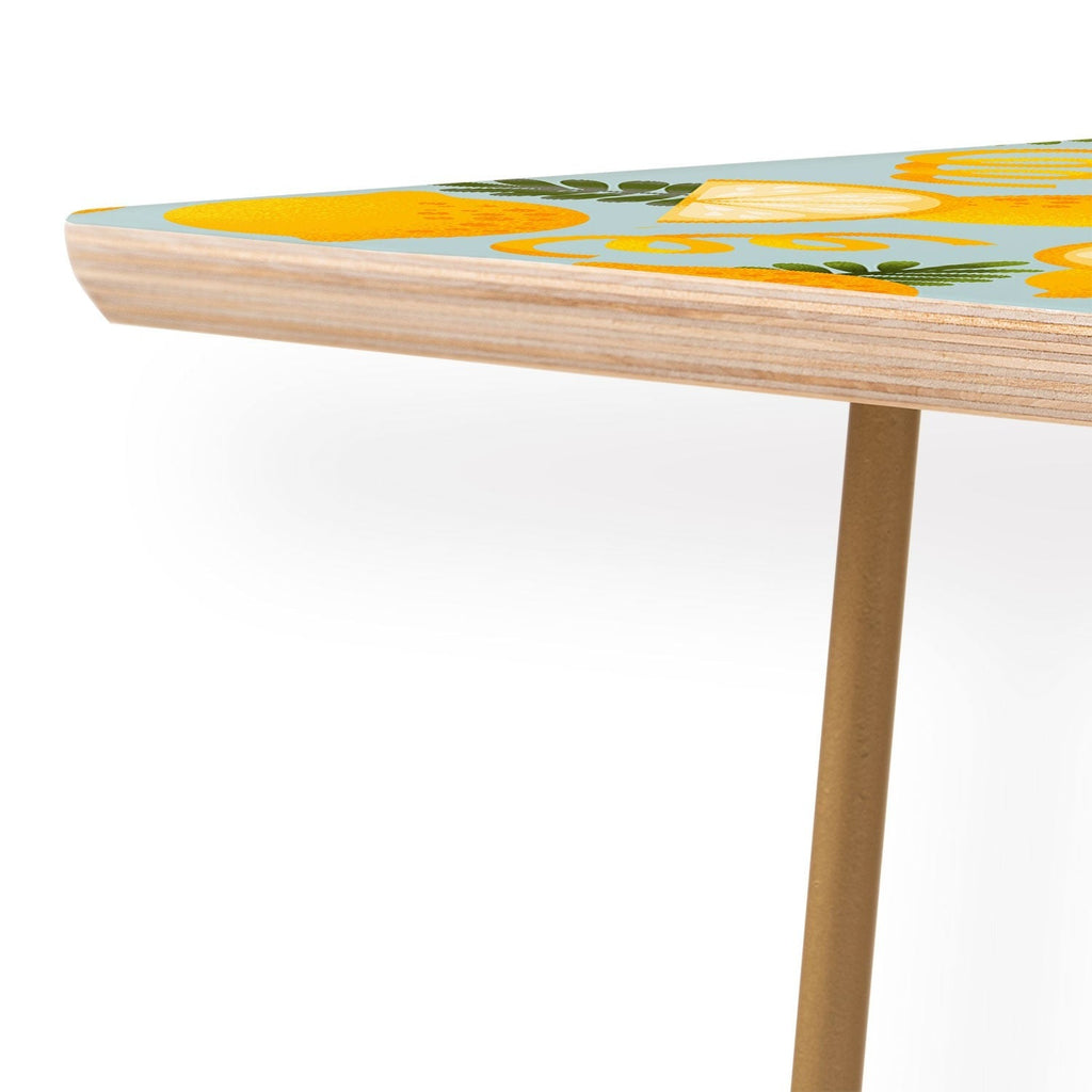Jessica Molina Lemon Pattern on Sky Blue Coffee Table