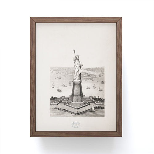 DENY Designs Vintage Lady Liberty Framed Mini Art Print