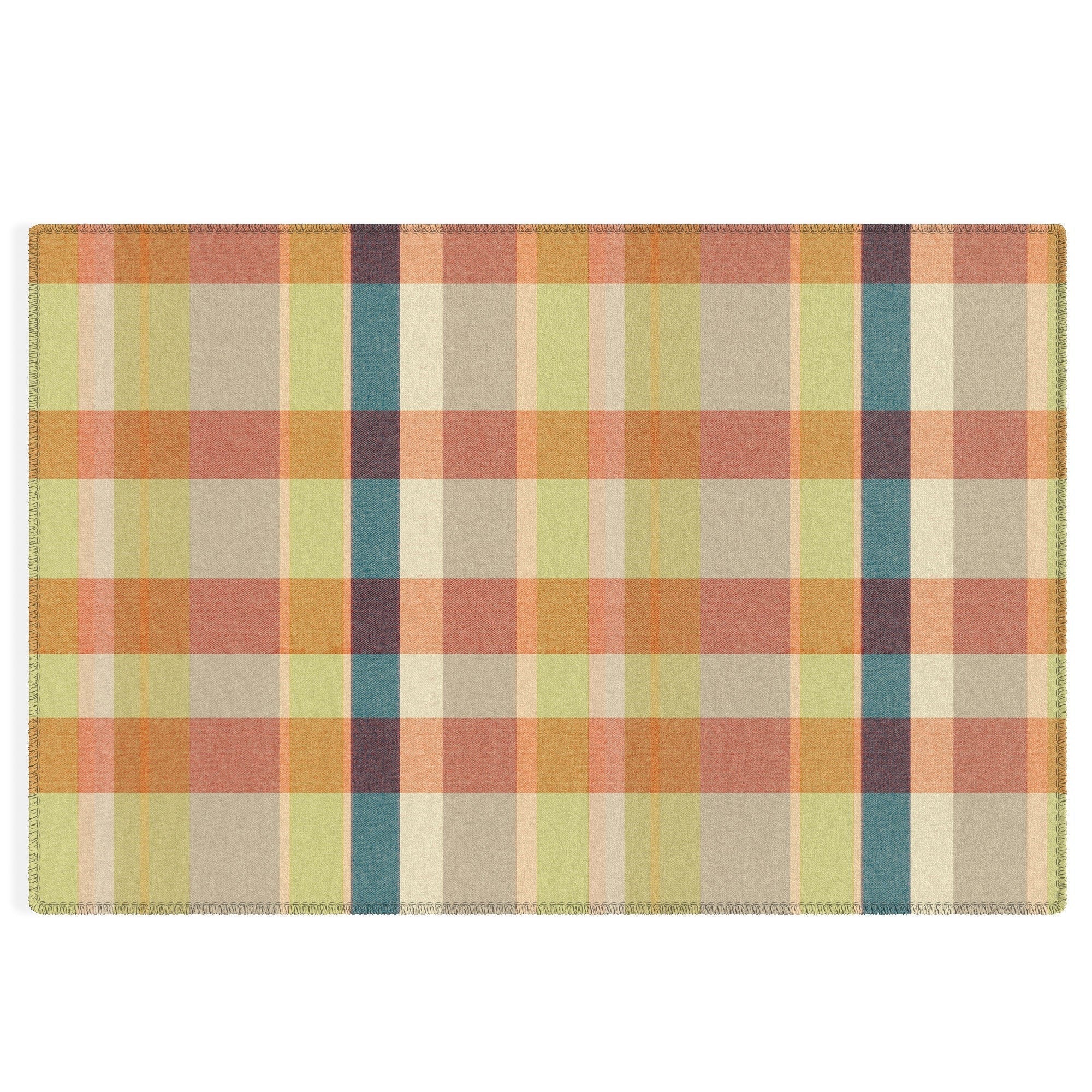 Marta Barragan Camarasa Retro Picnic Plaid Warm Tones Outdoor Rug
