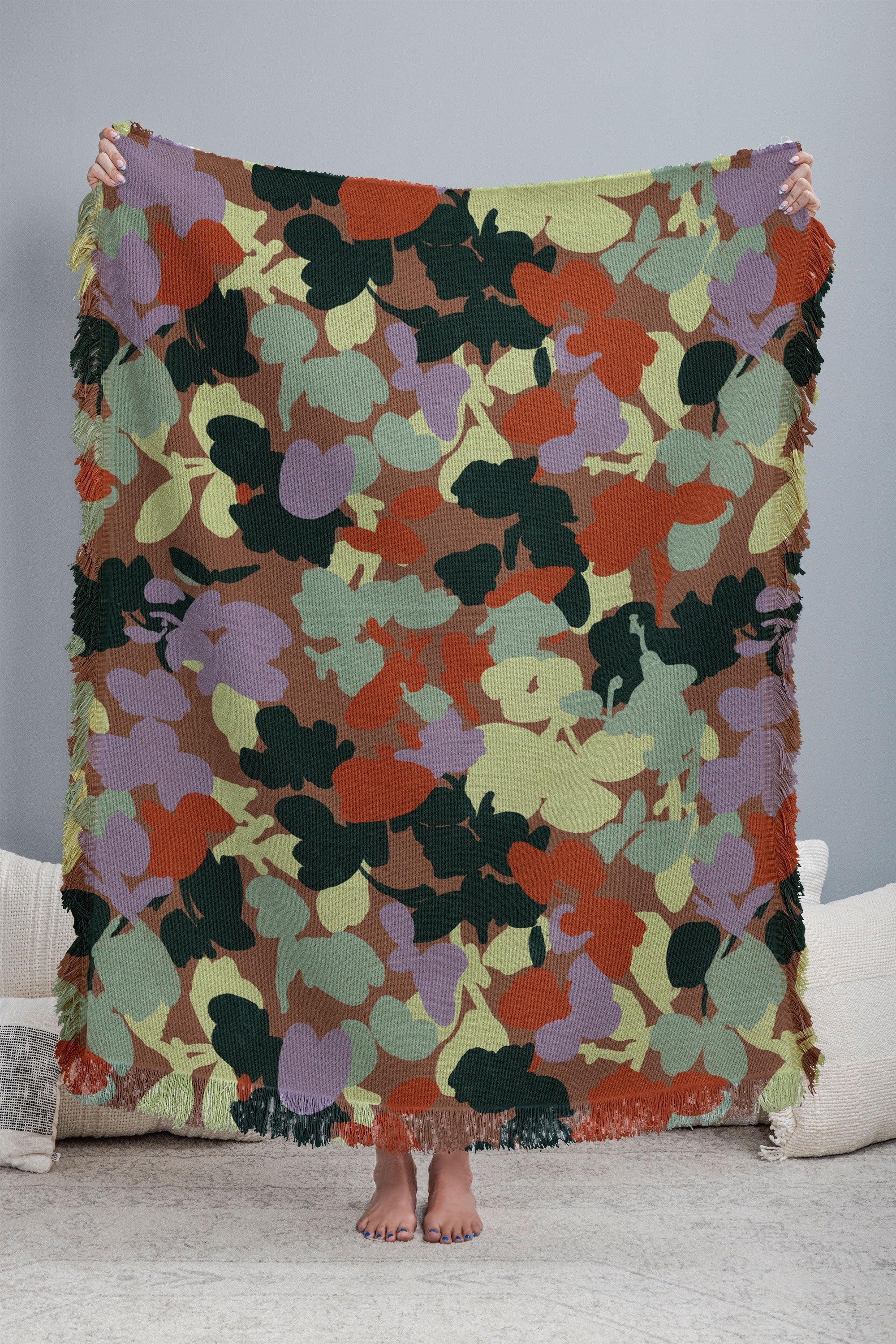 Marta Barragan Camarasa Retro Bloom Medley Throw Blanket