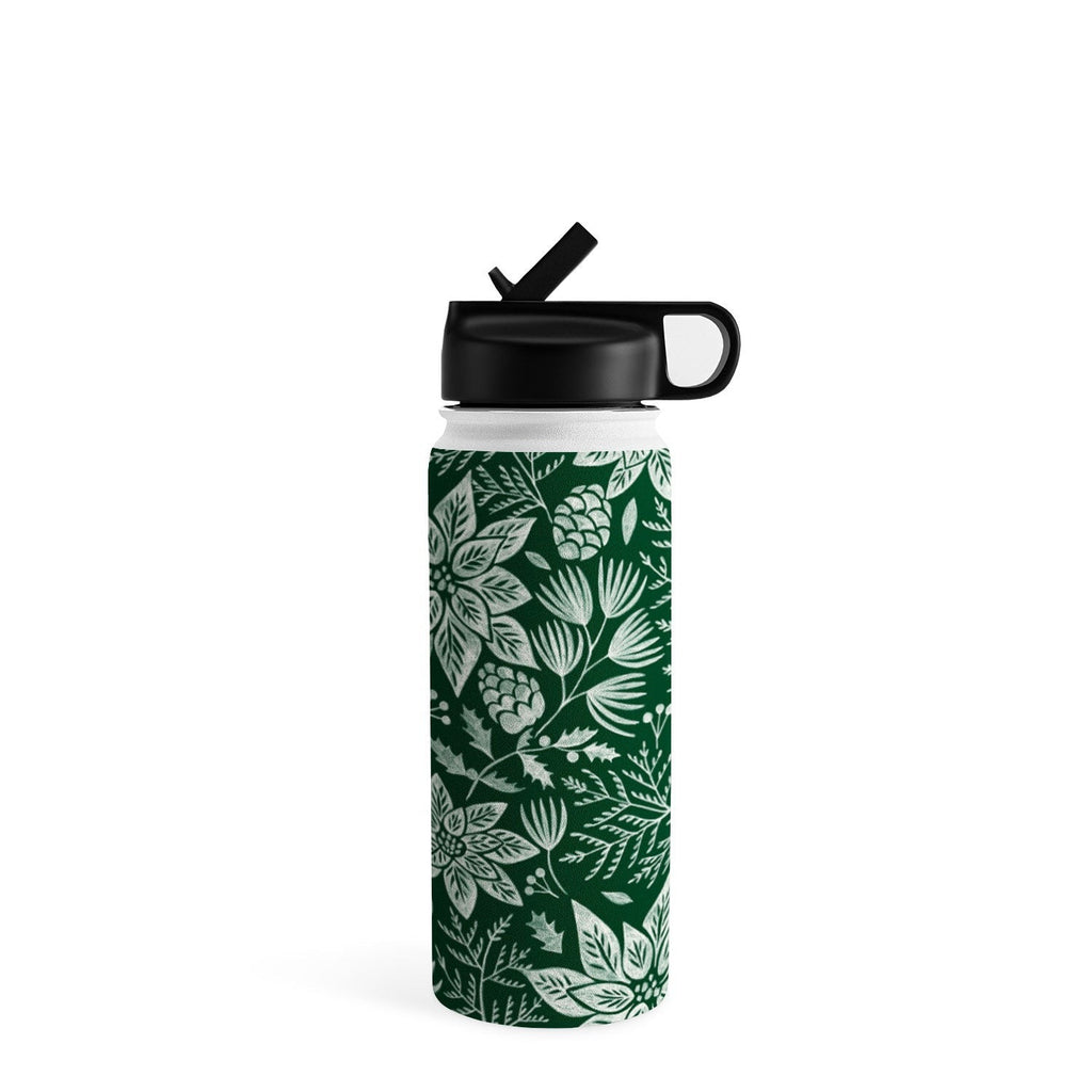 Pimlada Phuapradit Christmas Poinsettia Water Bottle