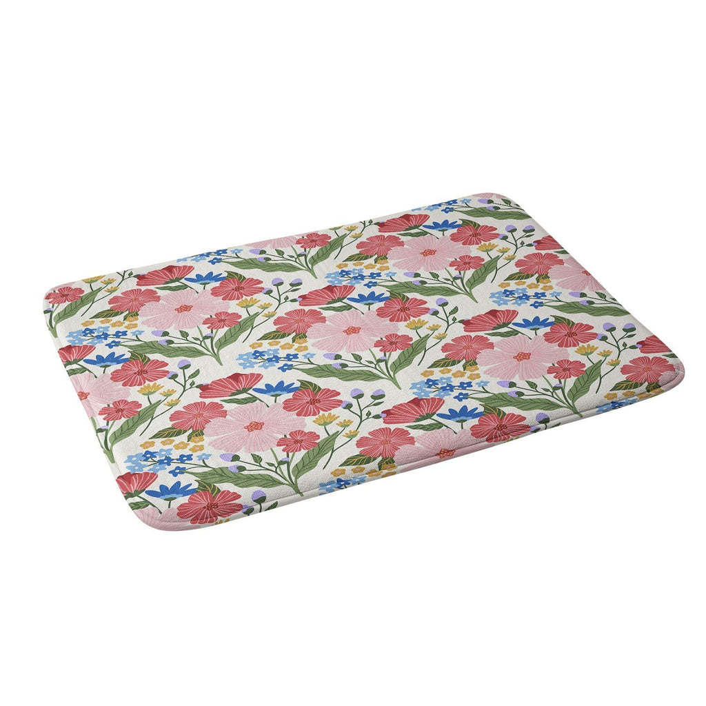 Design by Spark Wild Bloom Flowers Memory Foam Bath Mat