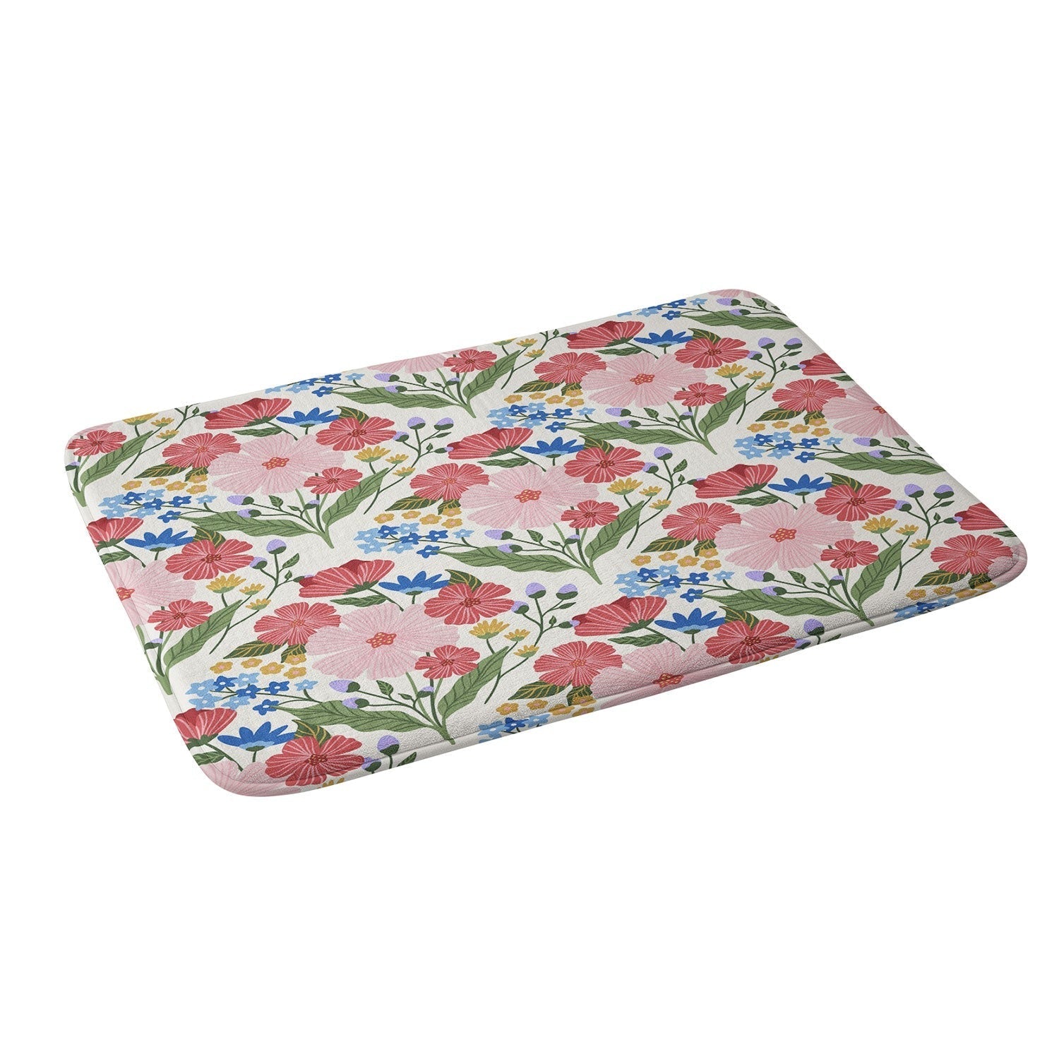 Design by Spark Wild Bloom Flowers Memory Foam Bath Mat