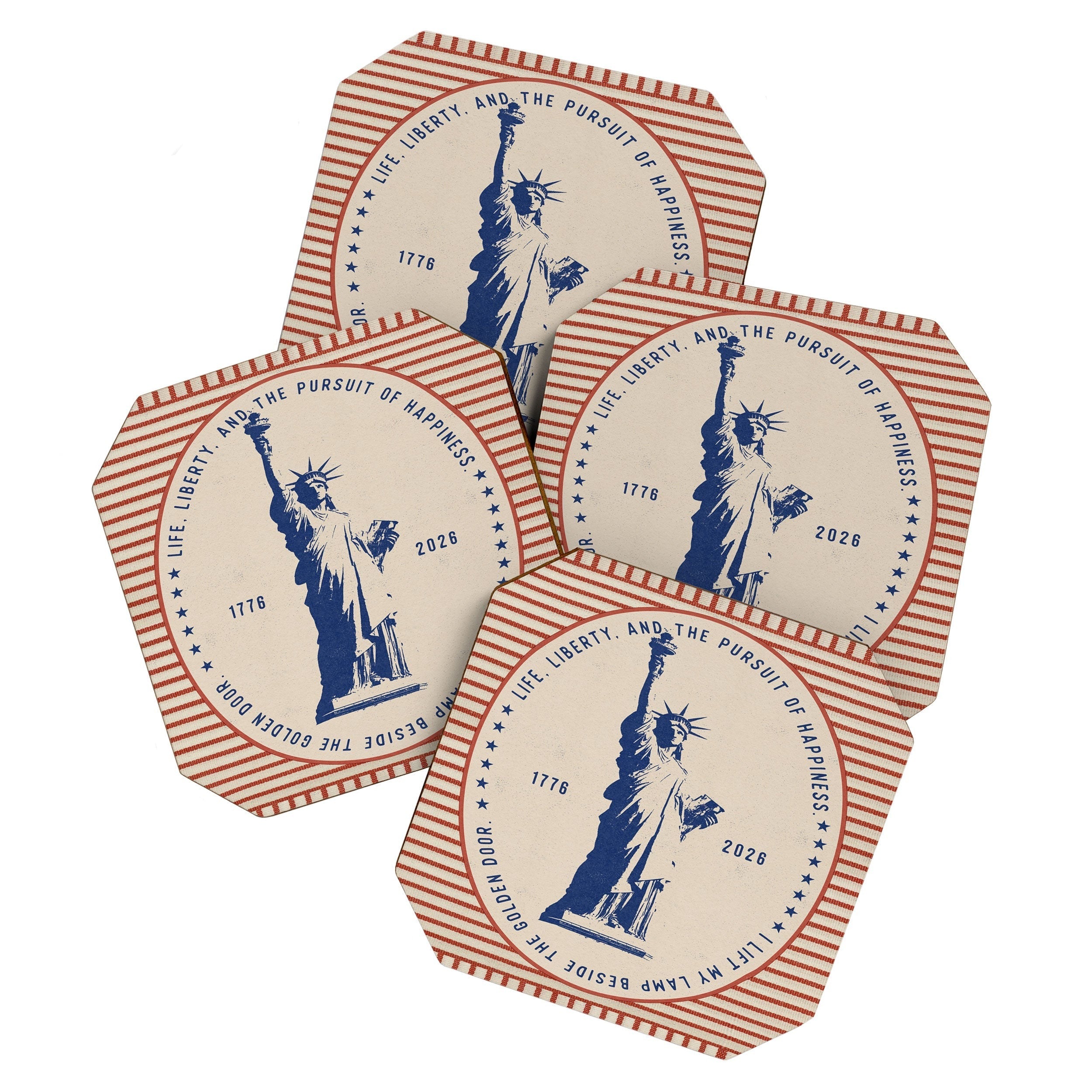 DENY Designs Life Liberty Coaster Set