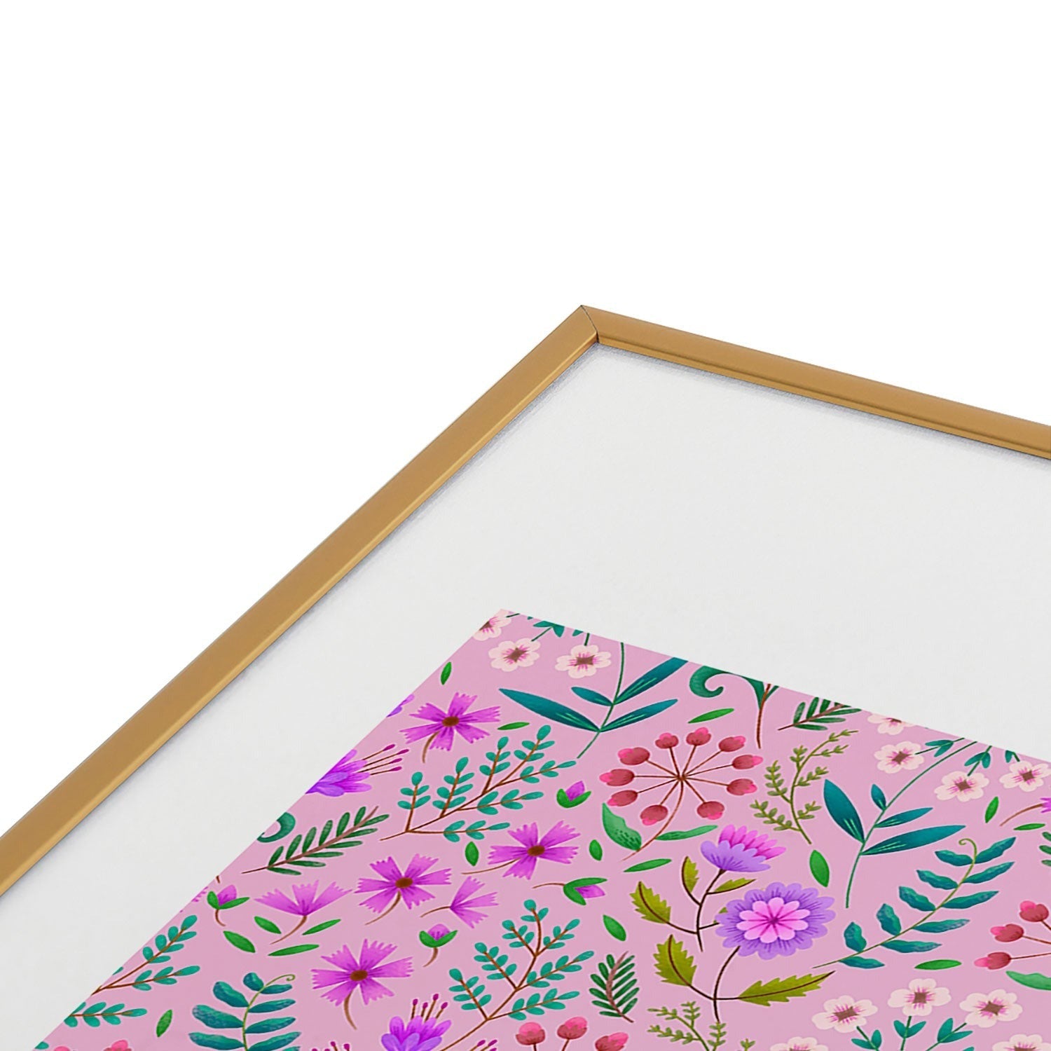Pimlada Phuapradit Ditsy Purple Floral Half Drop Metal Framed Art Print