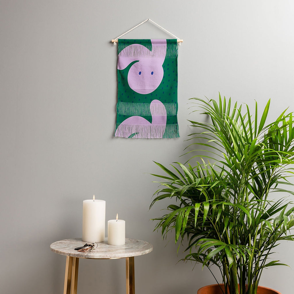 Camilla Foss Pebbles and Rabbit Wall Hanging Portrait