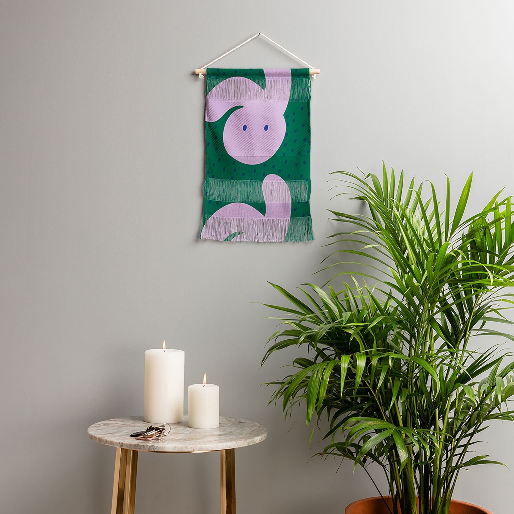 Camilla Foss Pebbles and Rabbit Wall Hanging Portrait
