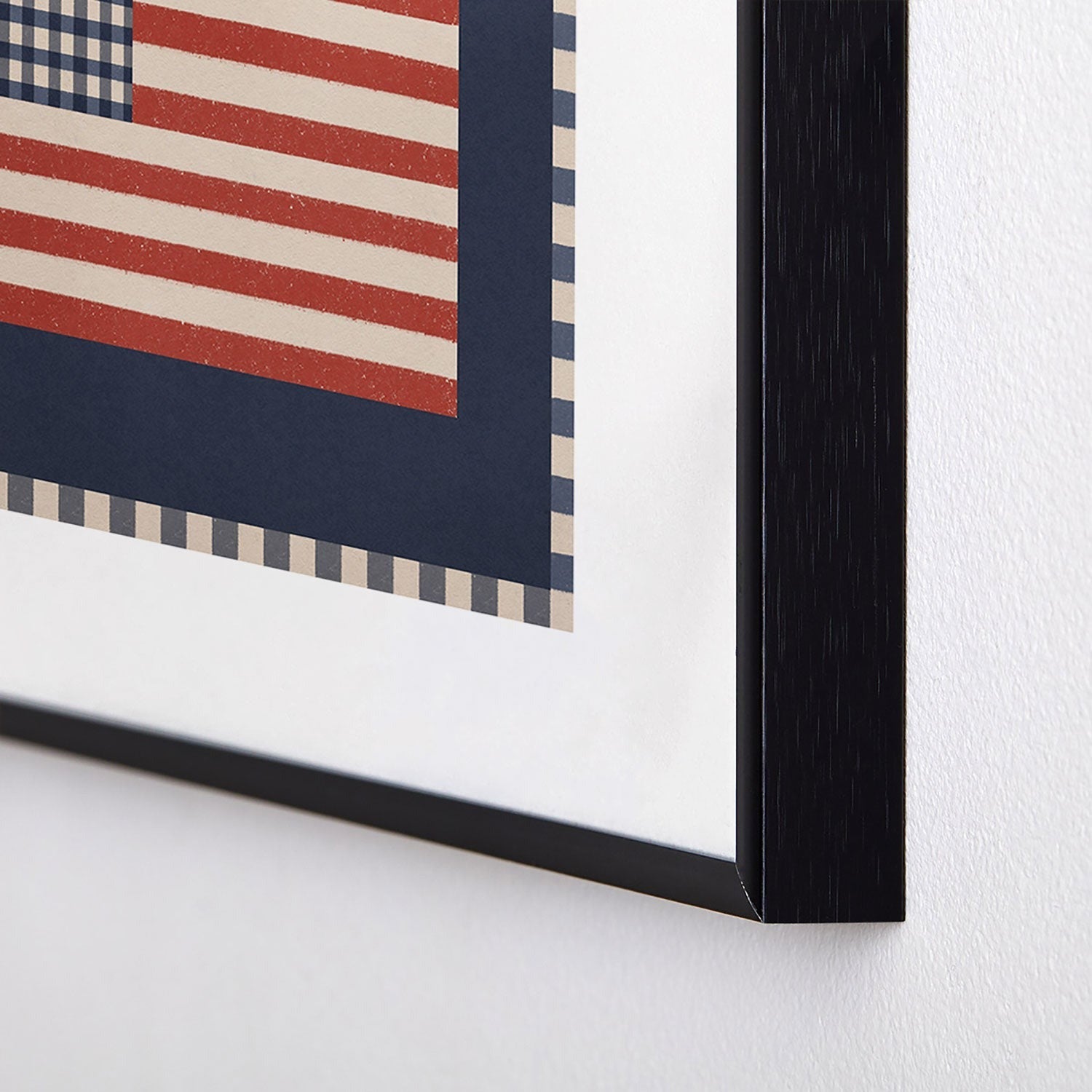 DENY Designs Gingham Flag Metal Framed Art Print