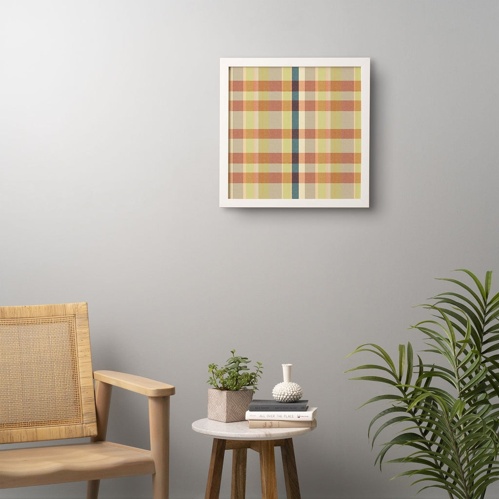 Marta Barragan Camarasa Retro Picnic Plaid Warm Tones Framed Wall Art