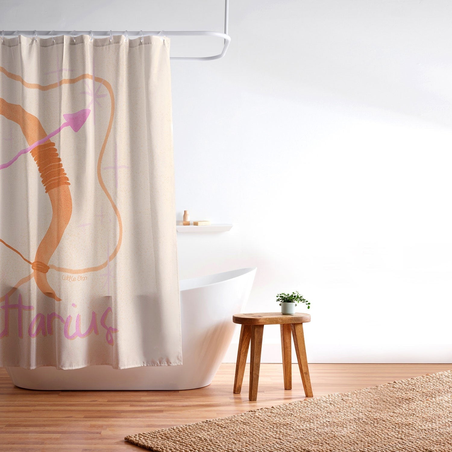 Little Om Zodiac Sign Sagittarius Shower Curtain