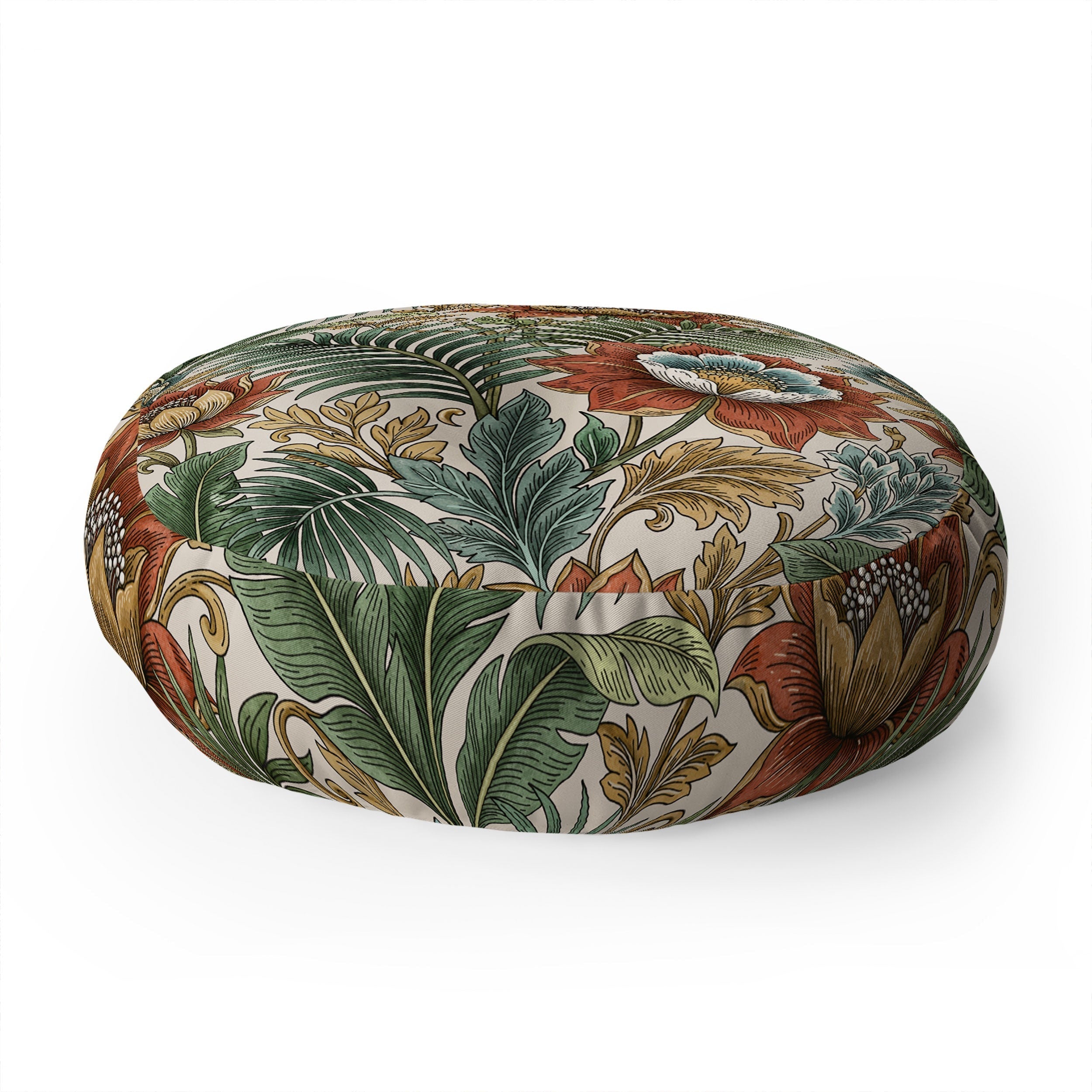 Marta Barragan Camarasa Retro Jungle Garden Floor Pillow Round