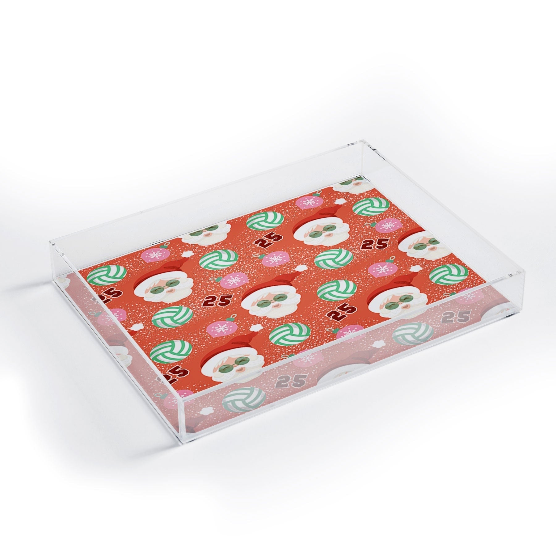 Design by Spark Sporty Volleyball Santa Acrylic Tray