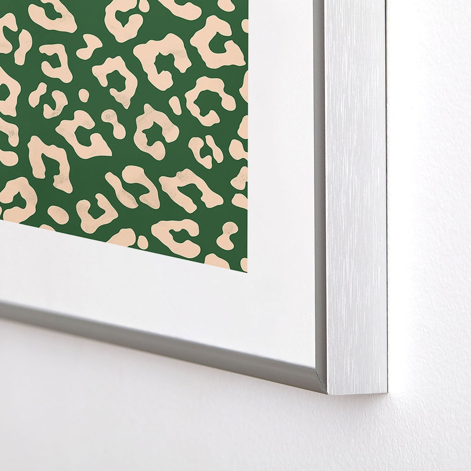 Avenie BR Cheetah Print In Green Metal Framed Art Print