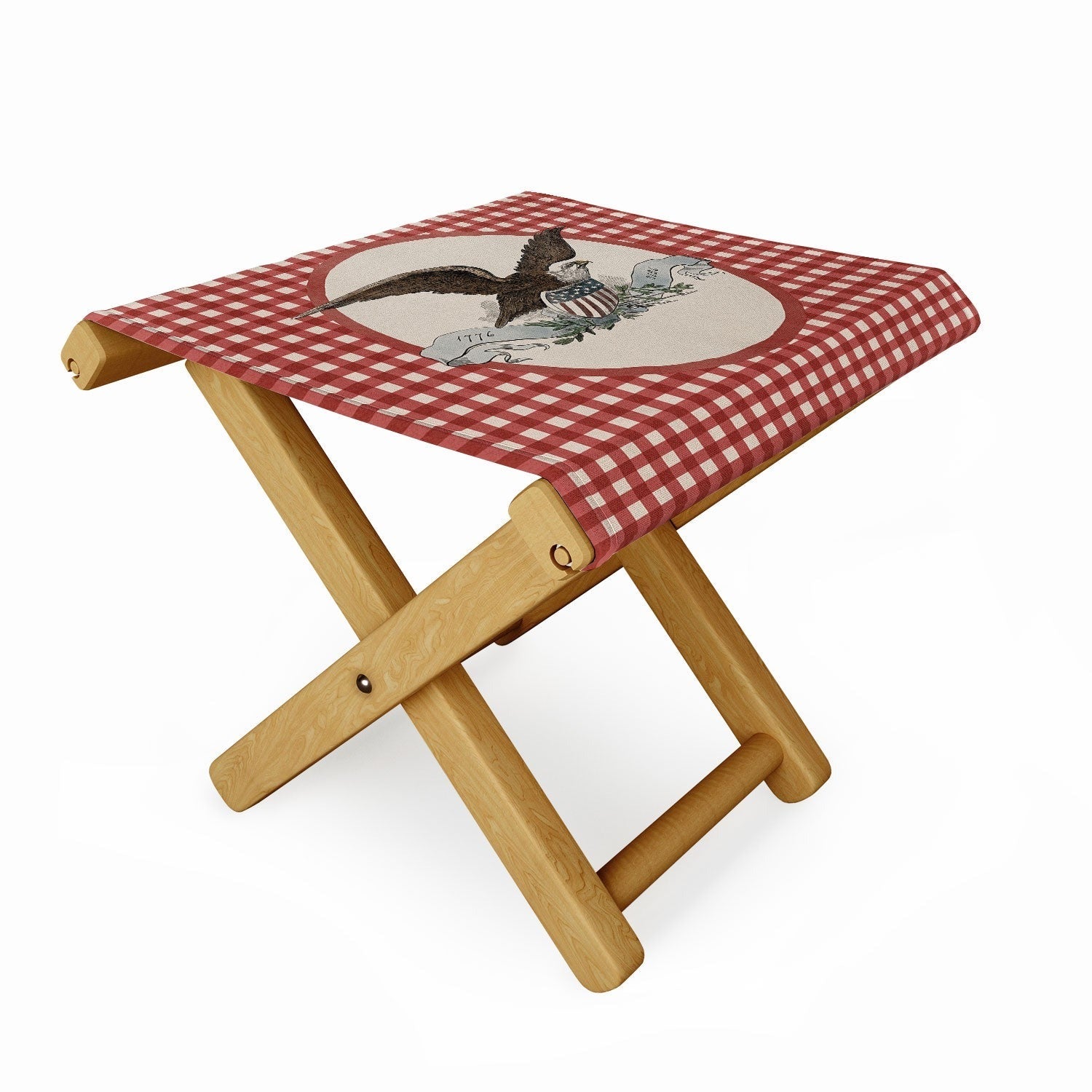 DENY Designs Gingham Eagle Folding Stool