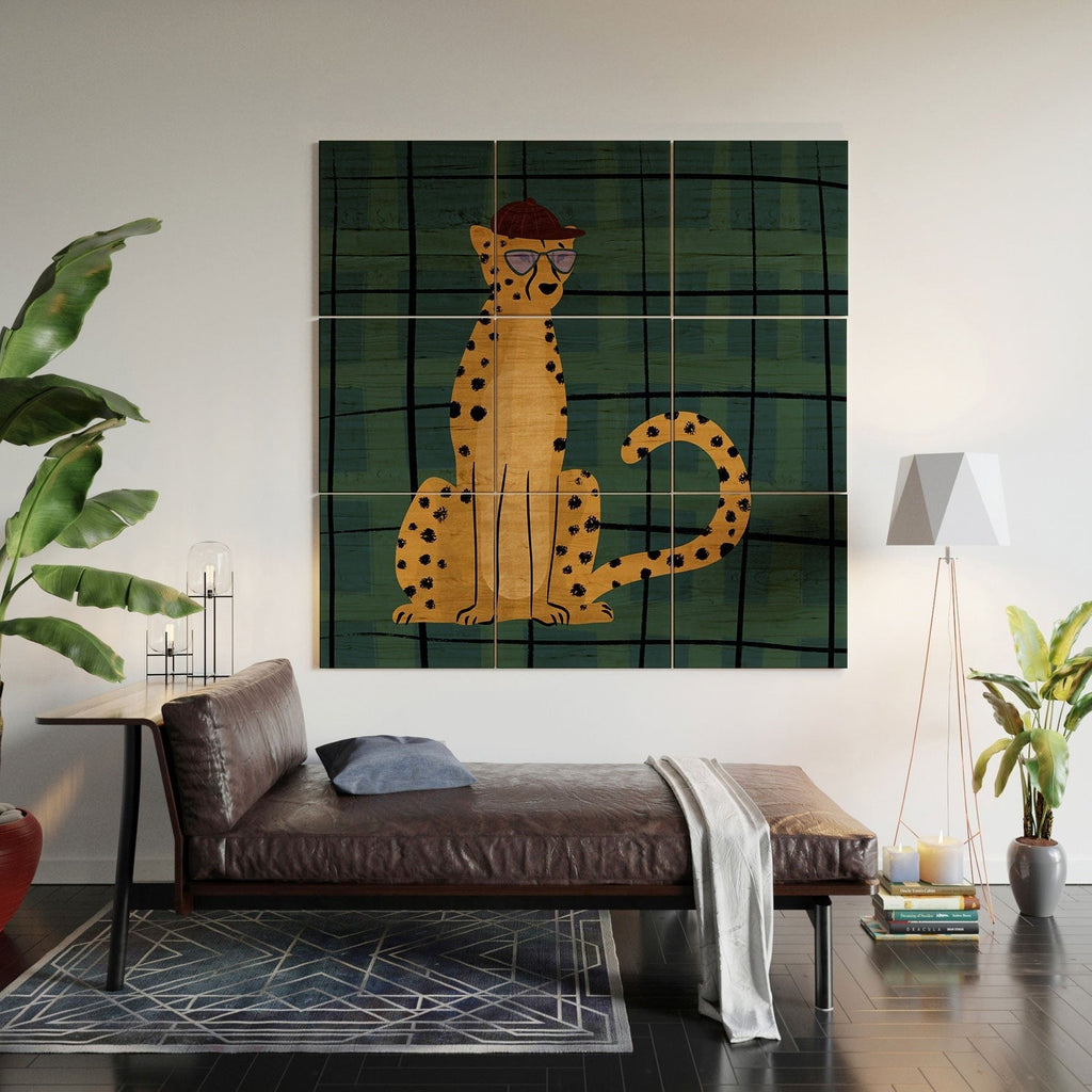 Design by Spark Cheetah Cool Cat Wood Wall Mural