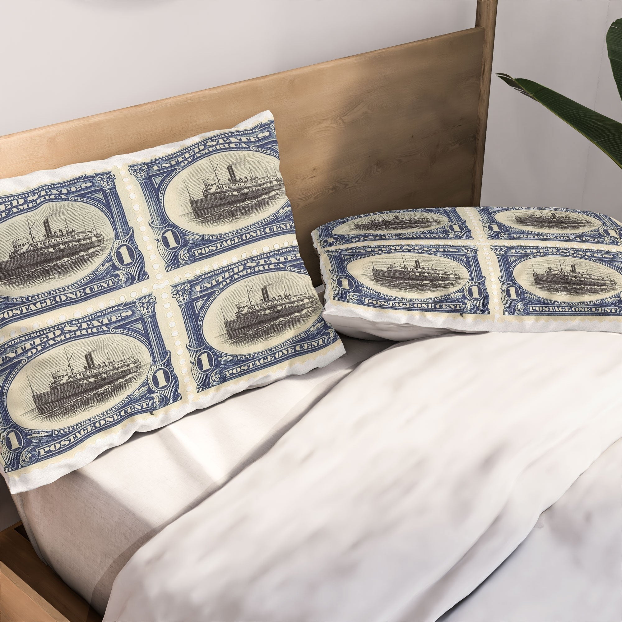 DENY Designs 1901 1c Fast Lake Navigation Stamps Pillow Shams