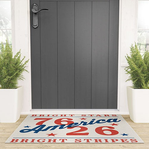 DENY Designs Bright Stars Bright Stripes Welcome Mat