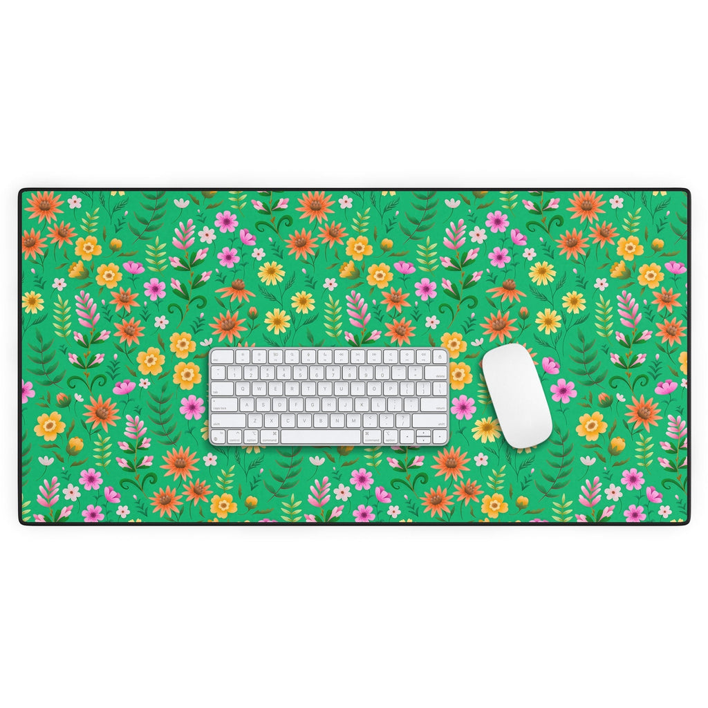 Pimlada Phuapradit Ditsy Spring Floral Green Desk Mat