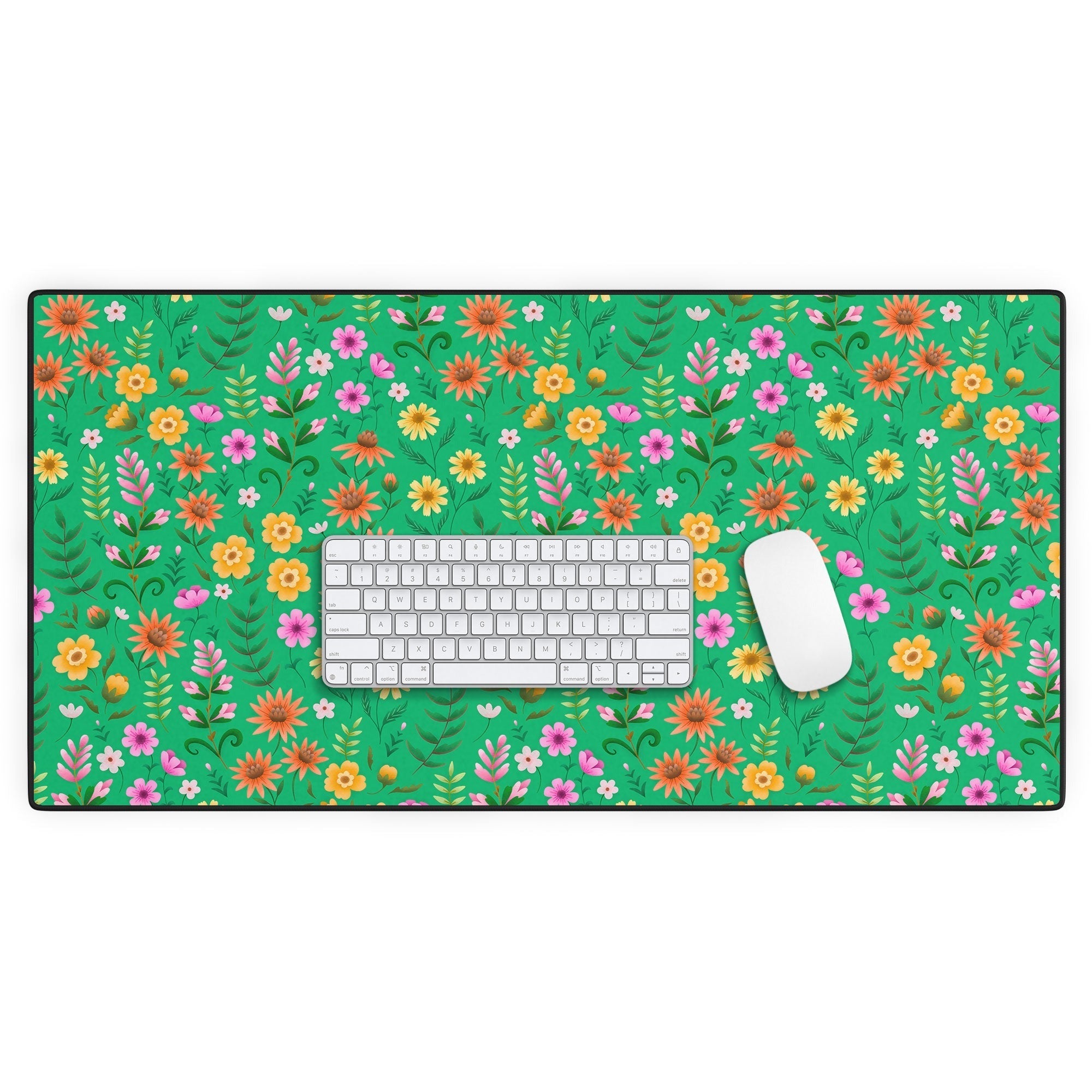 Pimlada Phuapradit Ditsy Spring Floral Green Desk Mat