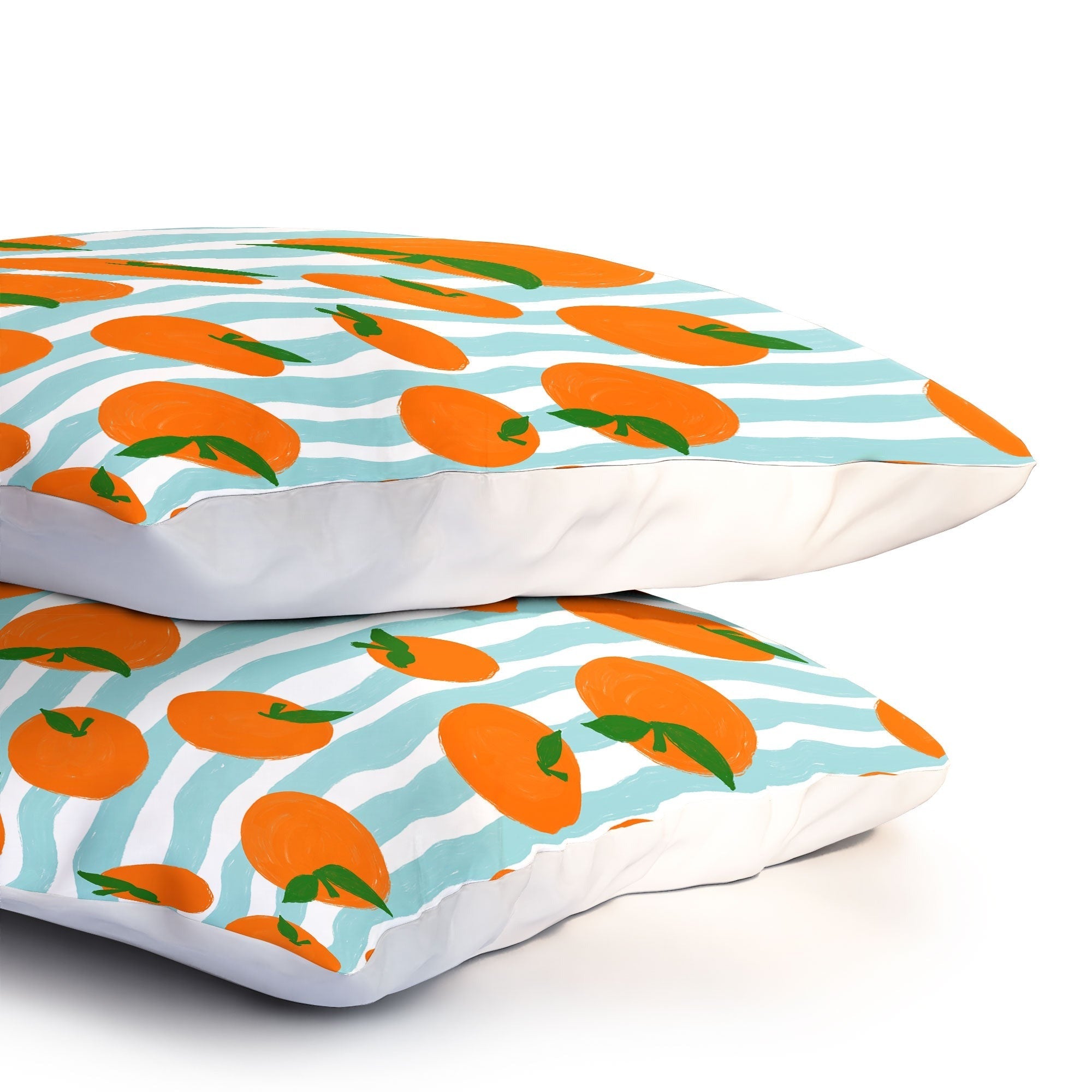 Design by Spark Zesty Oranges and Stripes Pillow Shams