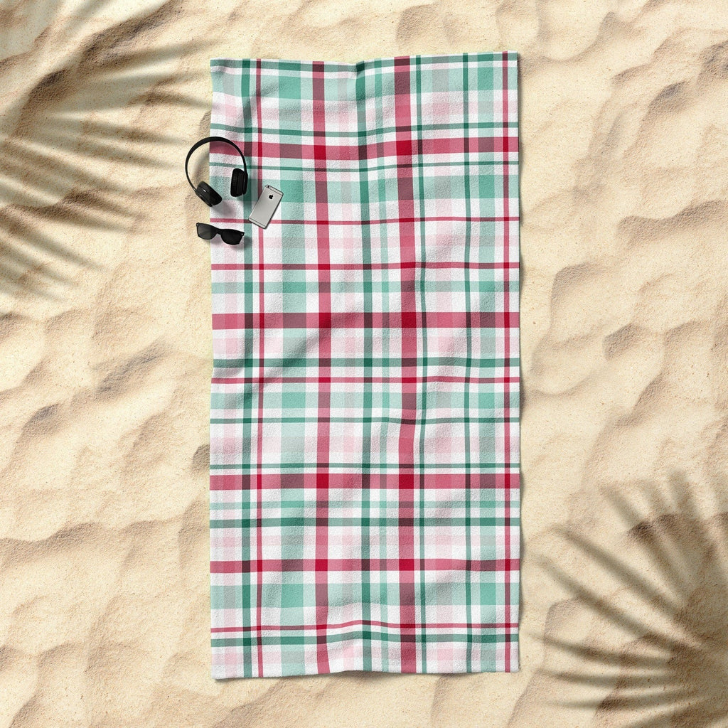 Lisa Argyropoulos Merry Vintage Plaid Beach Towel