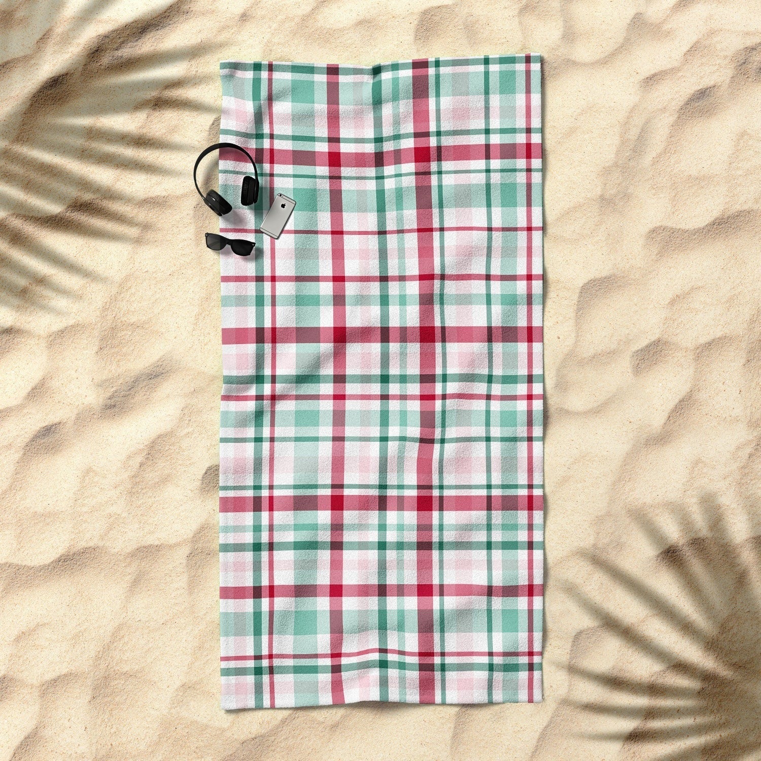 Lisa Argyropoulos Merry Vintage Plaid Beach Towel