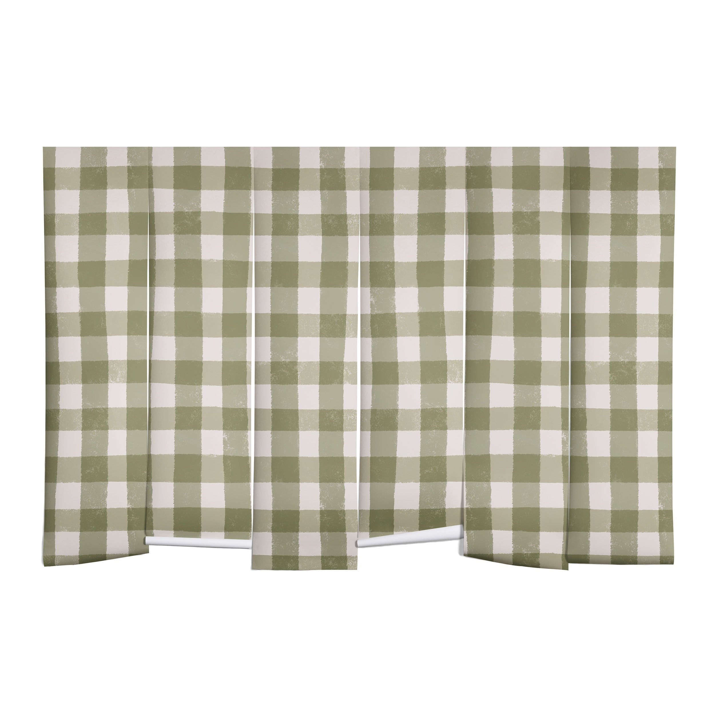 Menina Lisboa Rustic Green Plaid Wall Mural
