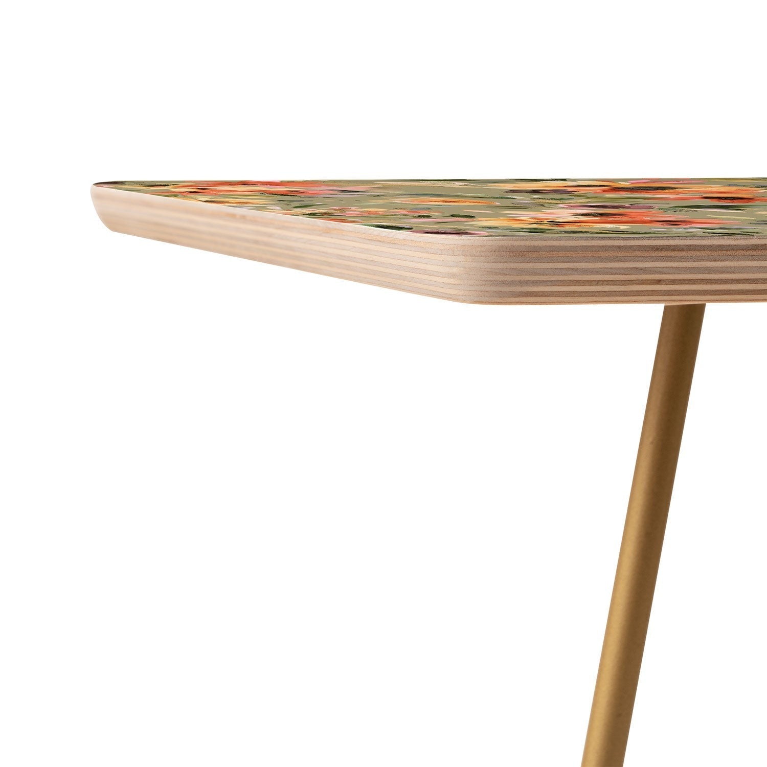 Ninola Design Botanic Retreat Painterly Tropical Flowers Sage Green Side Table