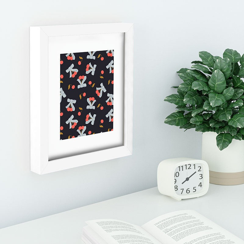 Jennifer Labre Cherries and Bows Recessed Framing Rectangle