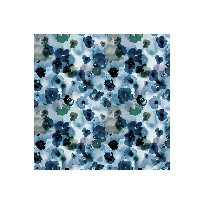 Ninola Design Botanic Retreat Ombre Abstract Watercolor Flowers Blue Navy Art Print