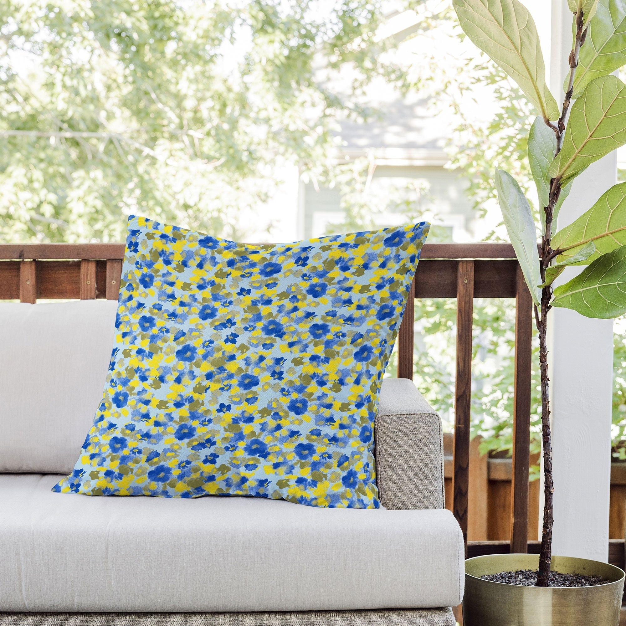 Gabriela Fuente Day Dreaming Watercolor Outdoor Throw Pillow
