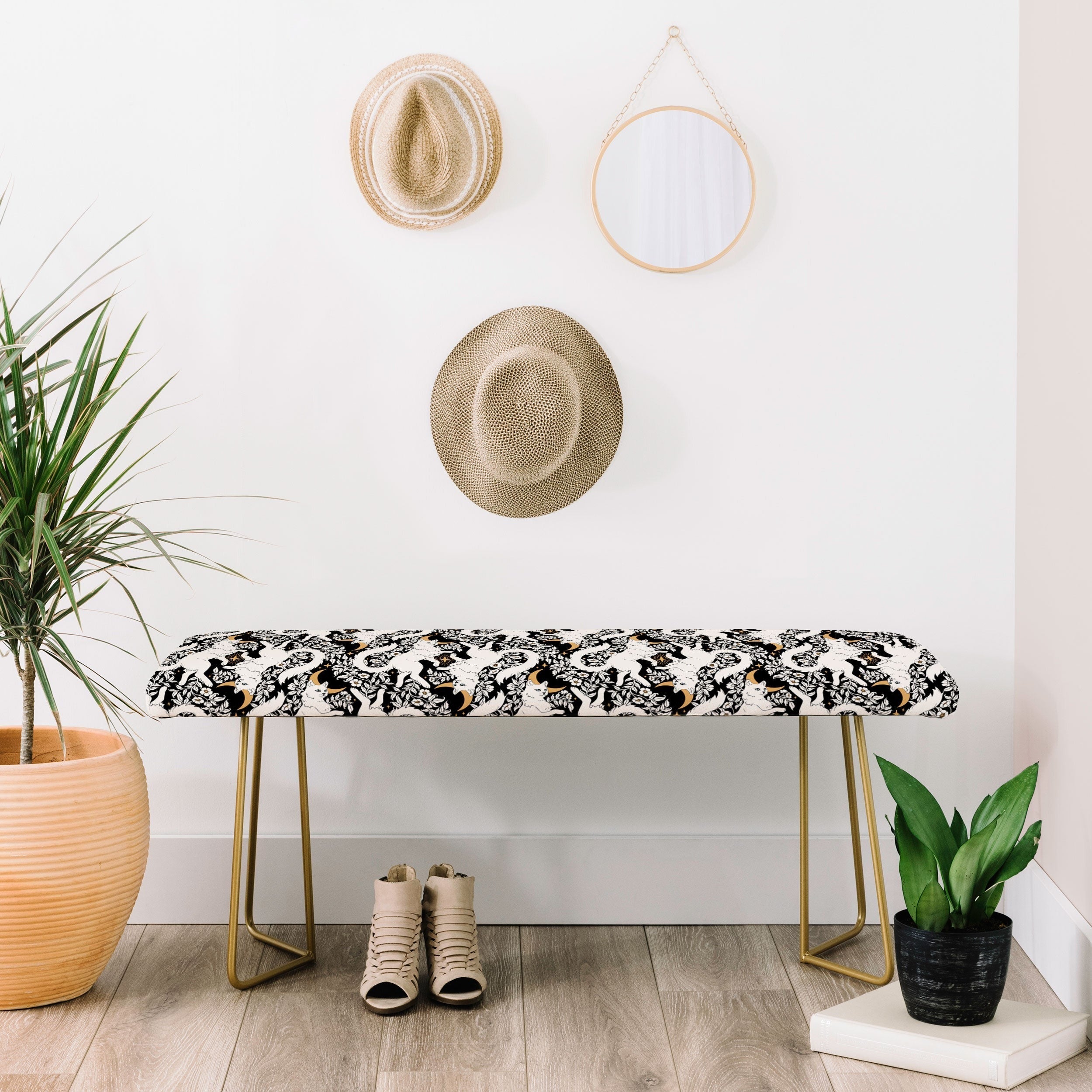 Avenie Celestial Cats Gold Bench