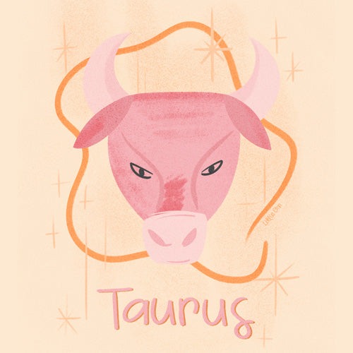 Little Om Zodiac Sign Taurus Shower Curtain