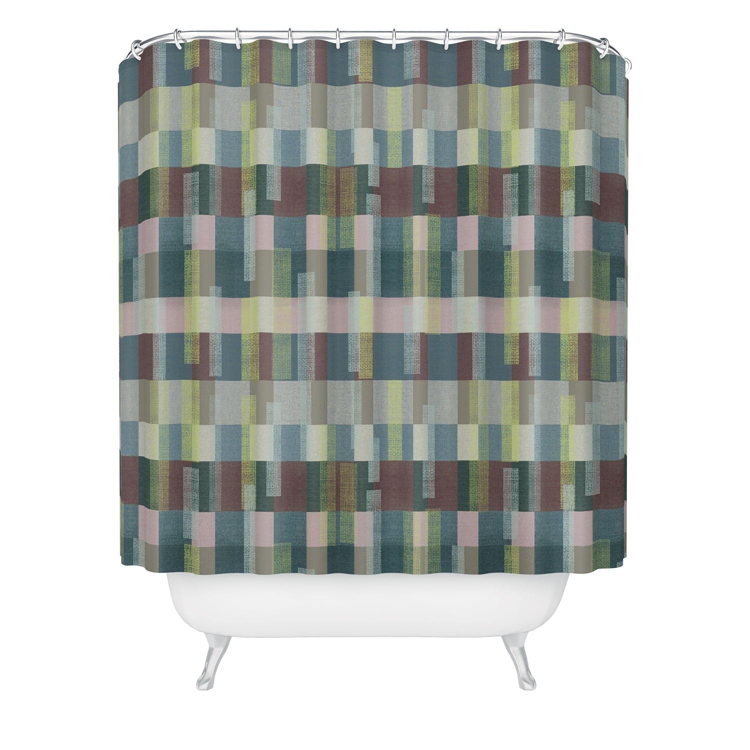 Marta Barragan Camarasa Dynamic Linear Blocks Shower Curtain