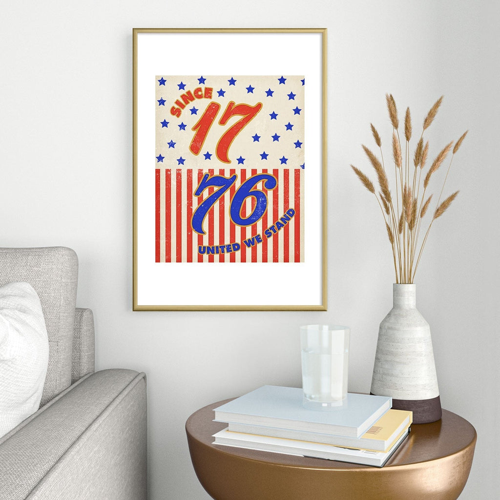 DENY Designs 1776 Stars Metal Framed Art Print