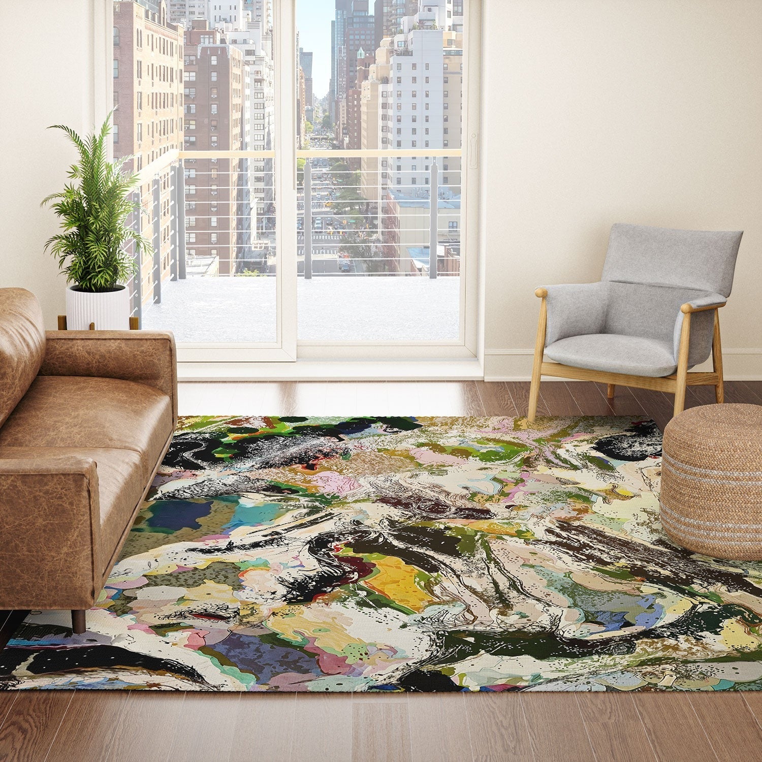 83 Oranges Echoes Beneath the Surface Area Rug