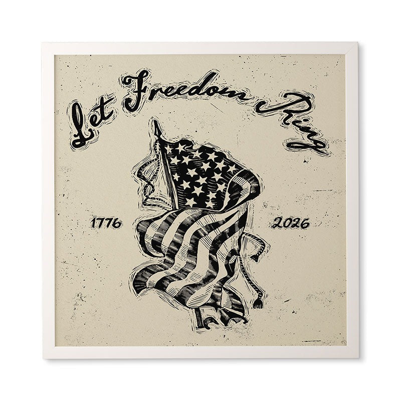 DENY Designs Let Freedom Ring Block Framed Wall Art