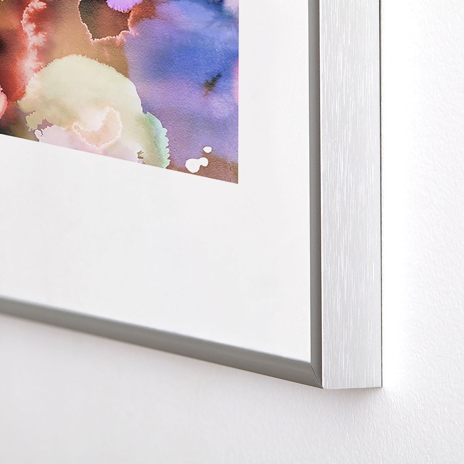 Ninola Design Botanic Retreat Ombre Abstract Watercolor Flowers Pink gold Metal Framed Art Print
