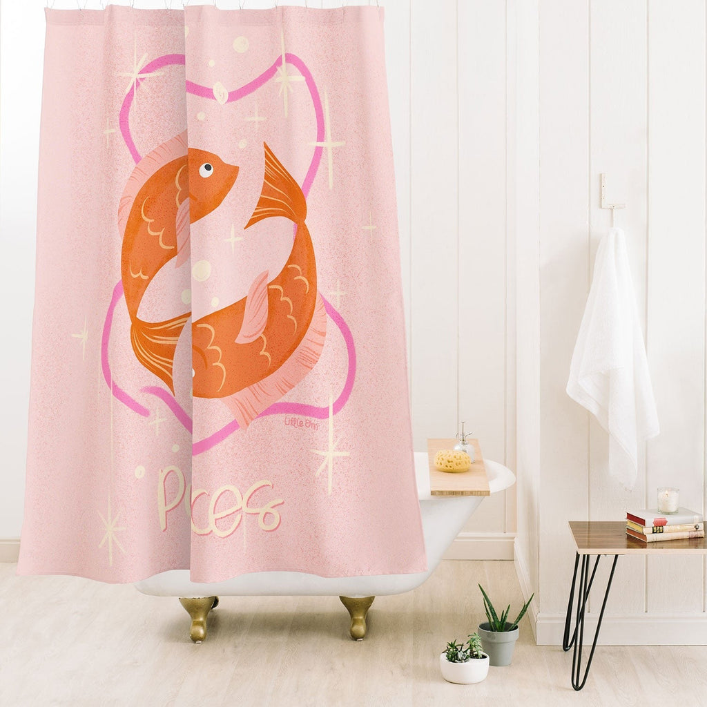 Little Om Zodiac Sign Pisces Shower Curtain