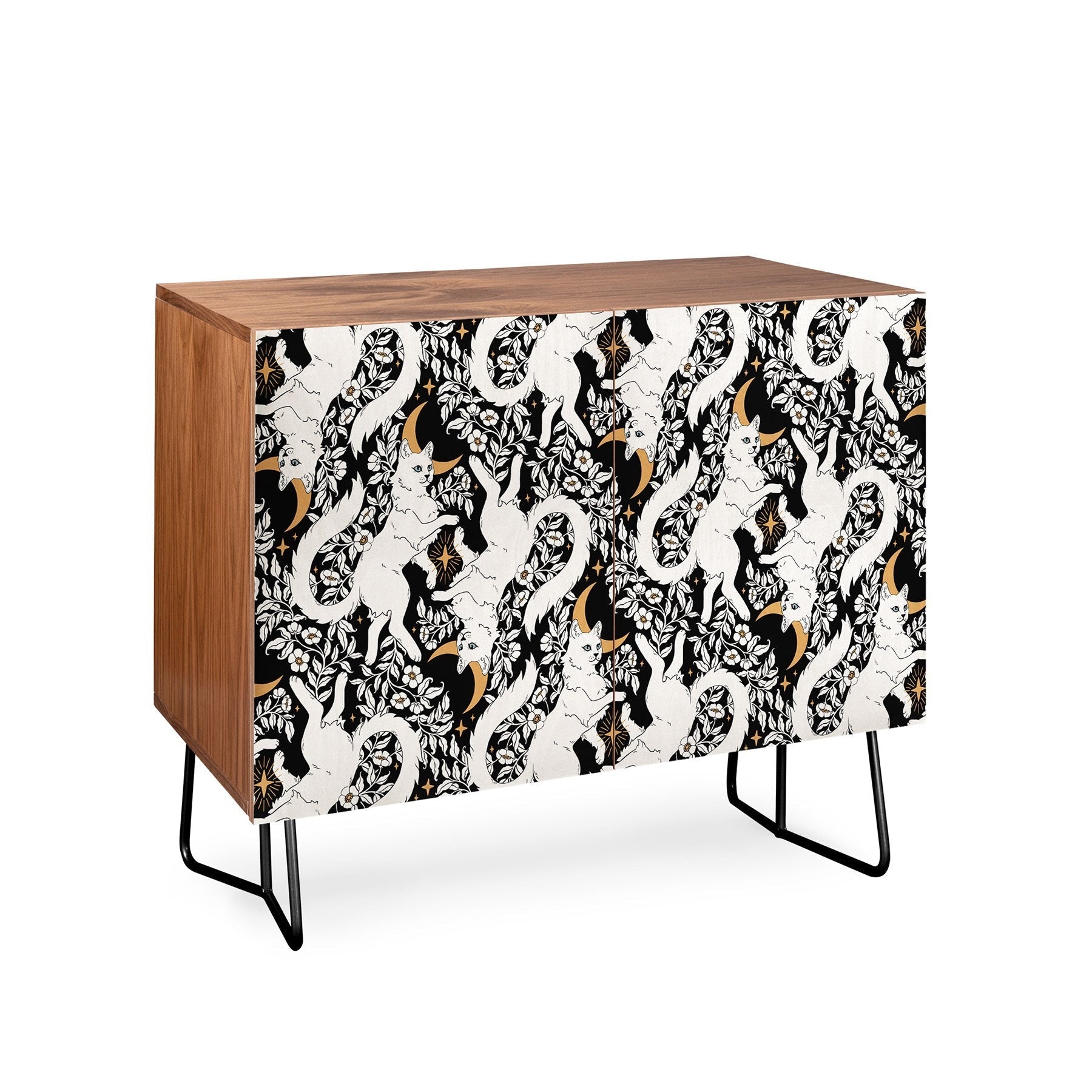Avenie Celestial Cats Gold Credenza