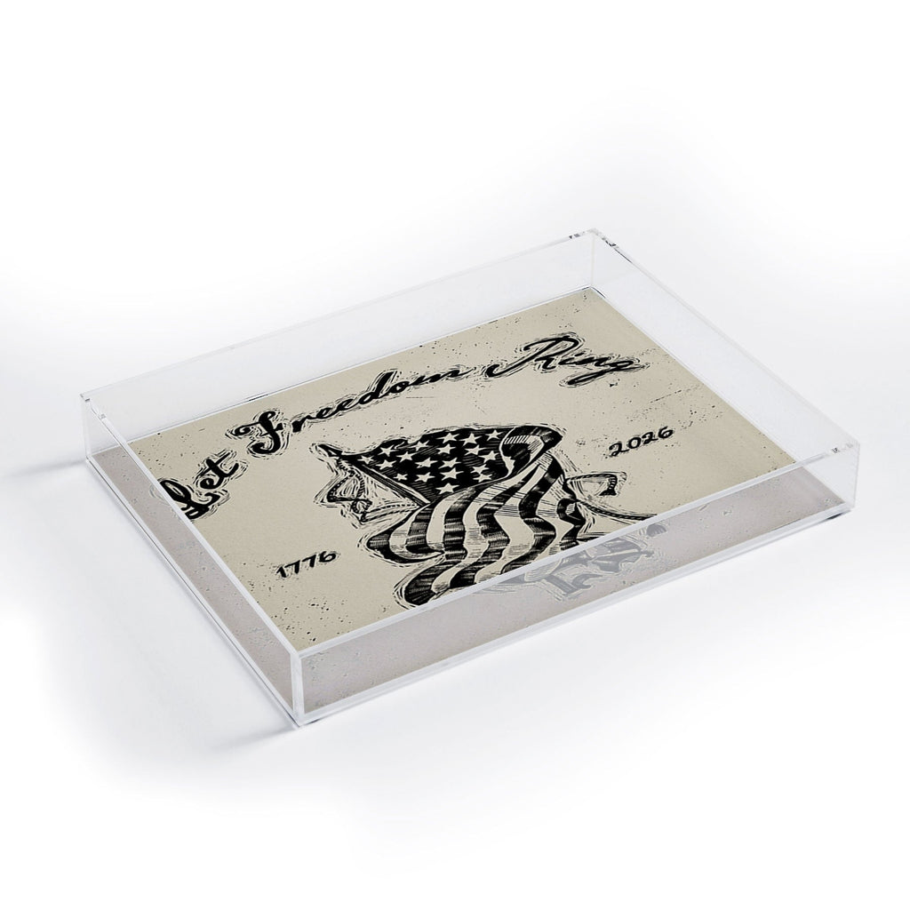DENY Designs Let Freedom Ring Block Acrylic Tray