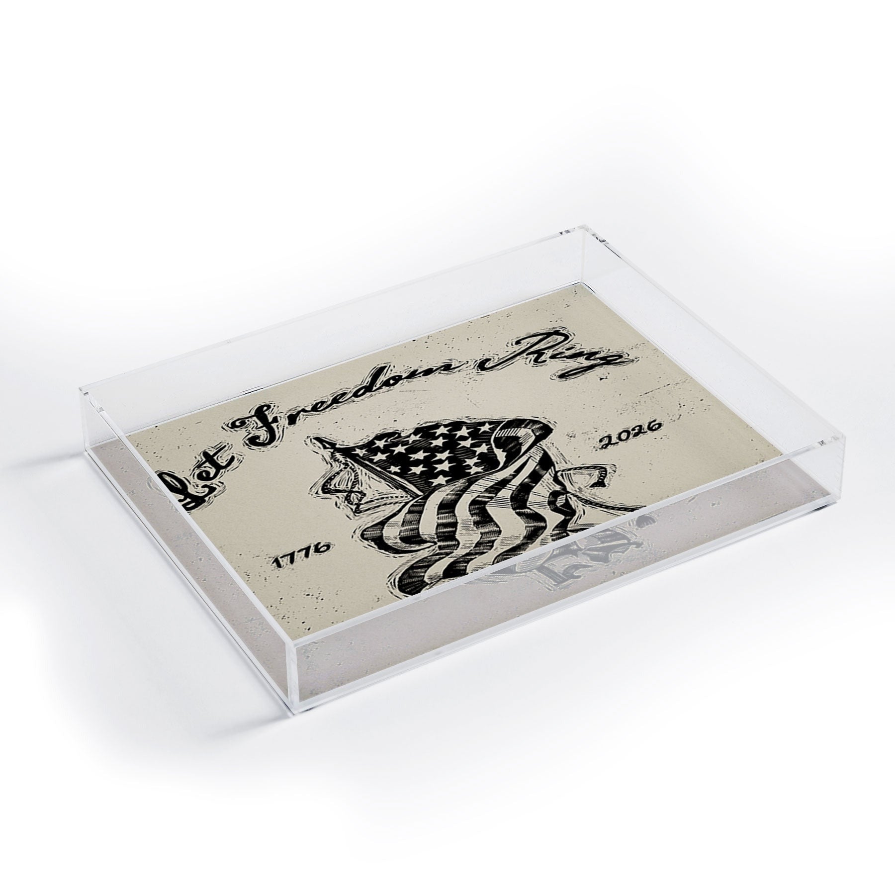 DENY Designs Let Freedom Ring Block Acrylic Tray