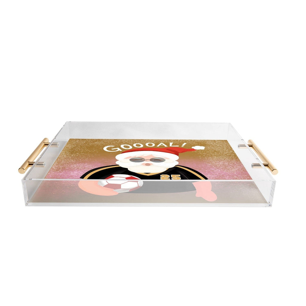 Design by Spark Sporty Soccer Santa Acrylic Tray