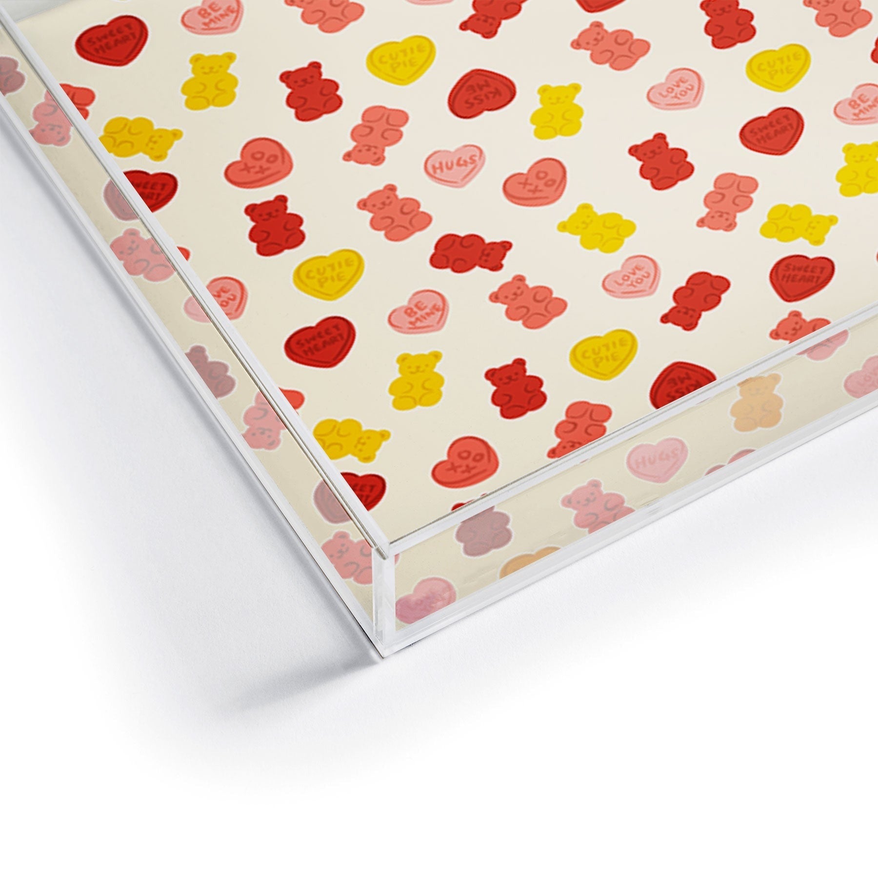 Design by Spark Gummy Bears and Candy Hearts Valentines Acrylic Tray