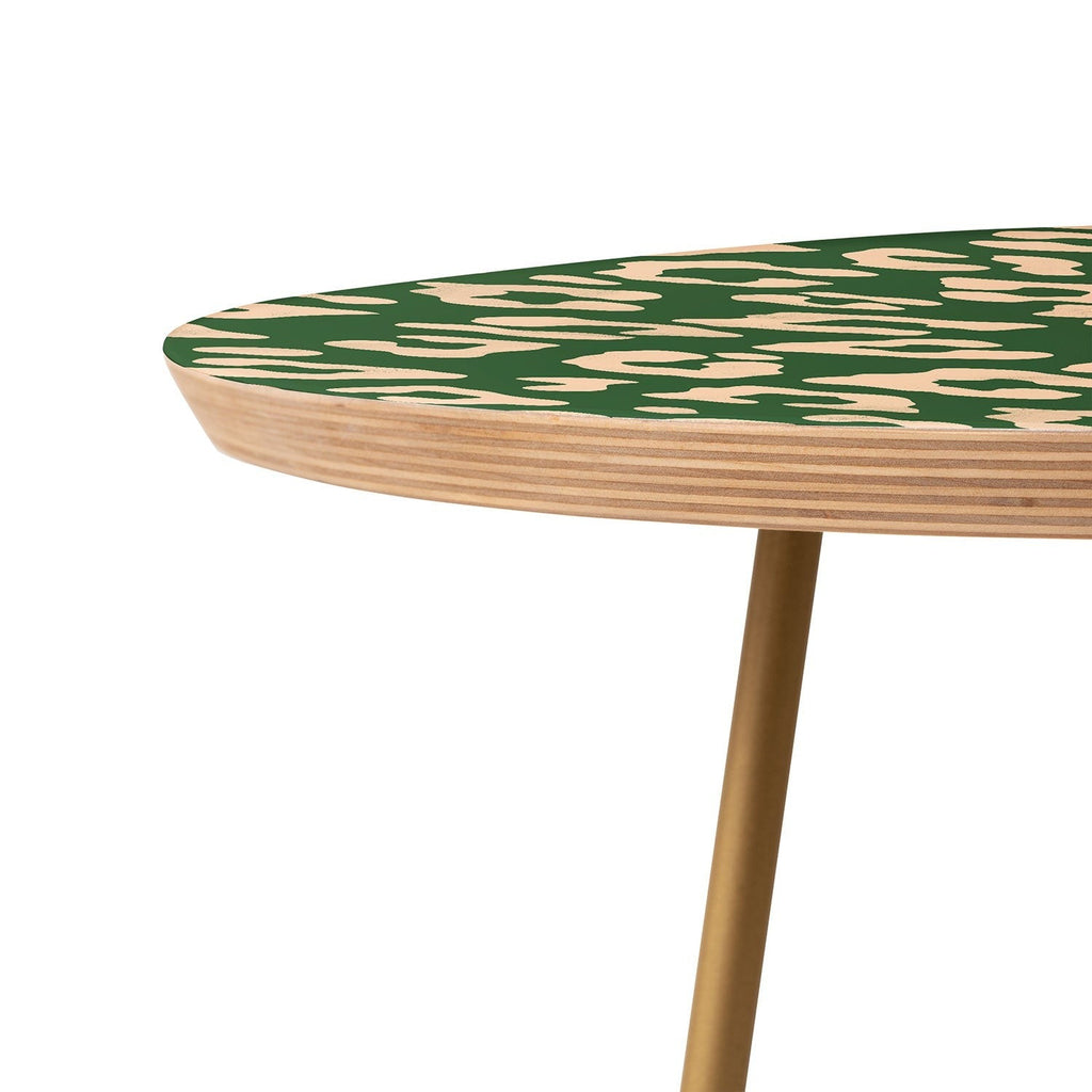 Avenie BR Cheetah Print In Green Round Side Table