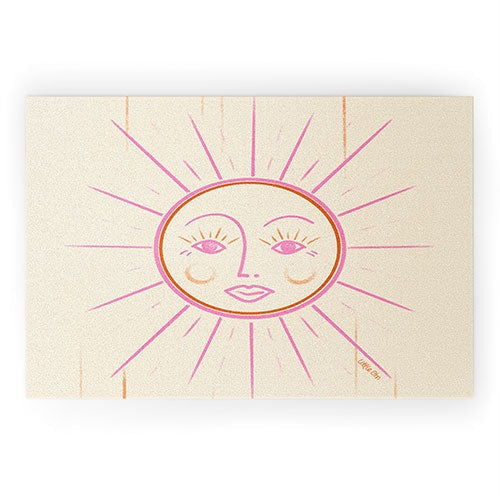 Little Om Celestial Sun cream Welcome Mat