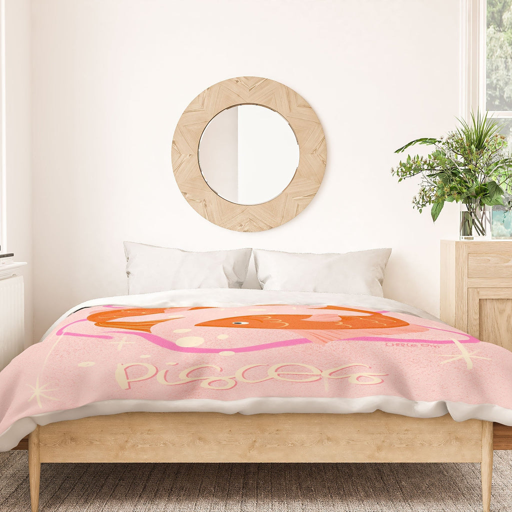 Little Om Zodiac Sign Pisces Duvet Cover