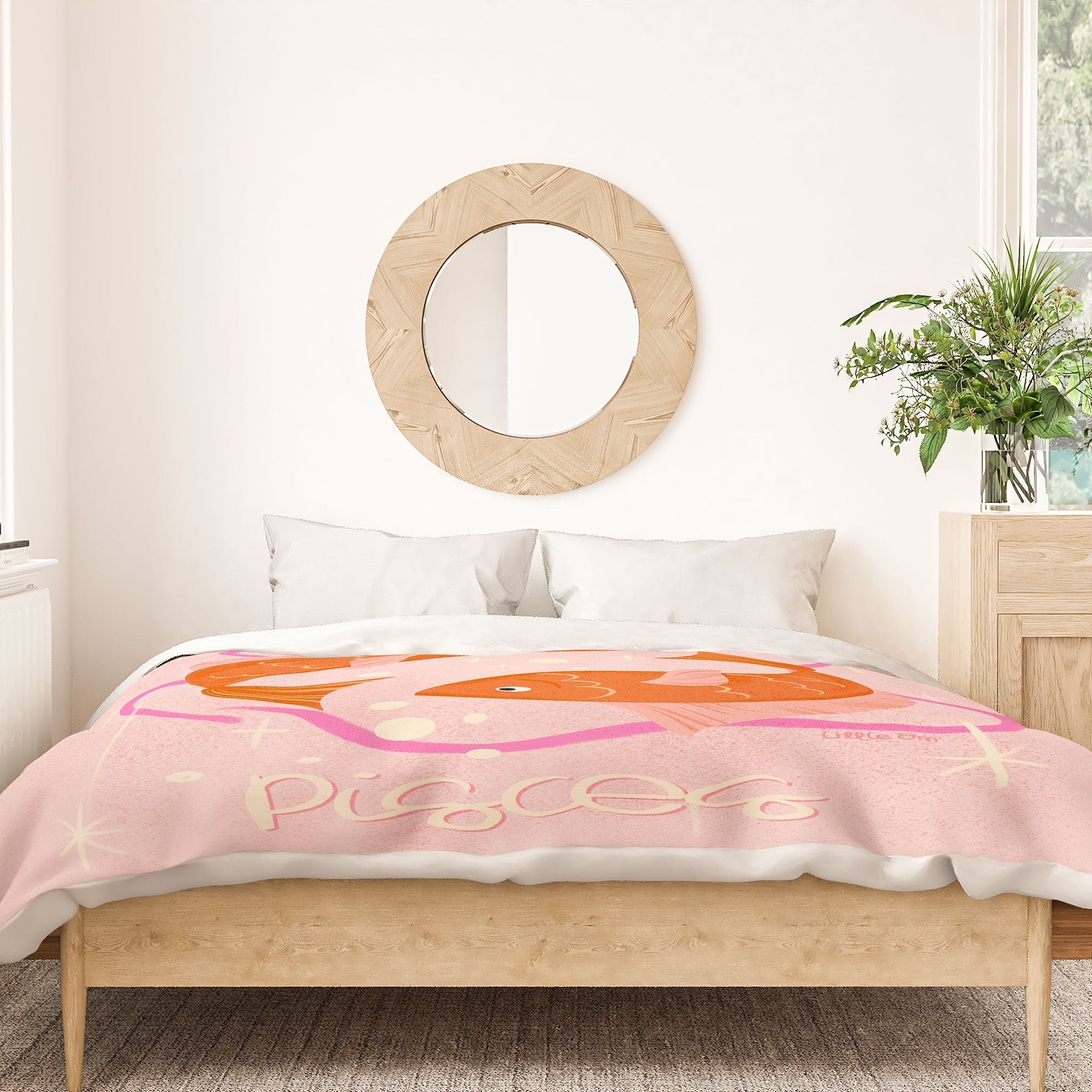 Little Om Zodiac Sign Pisces Duvet Cover