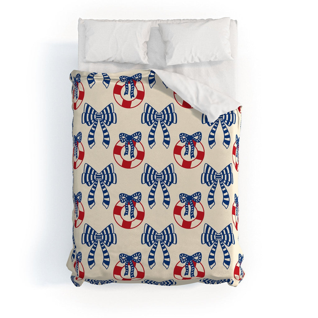 Design by Spark Nautical Christmas Bows Duvet Cover